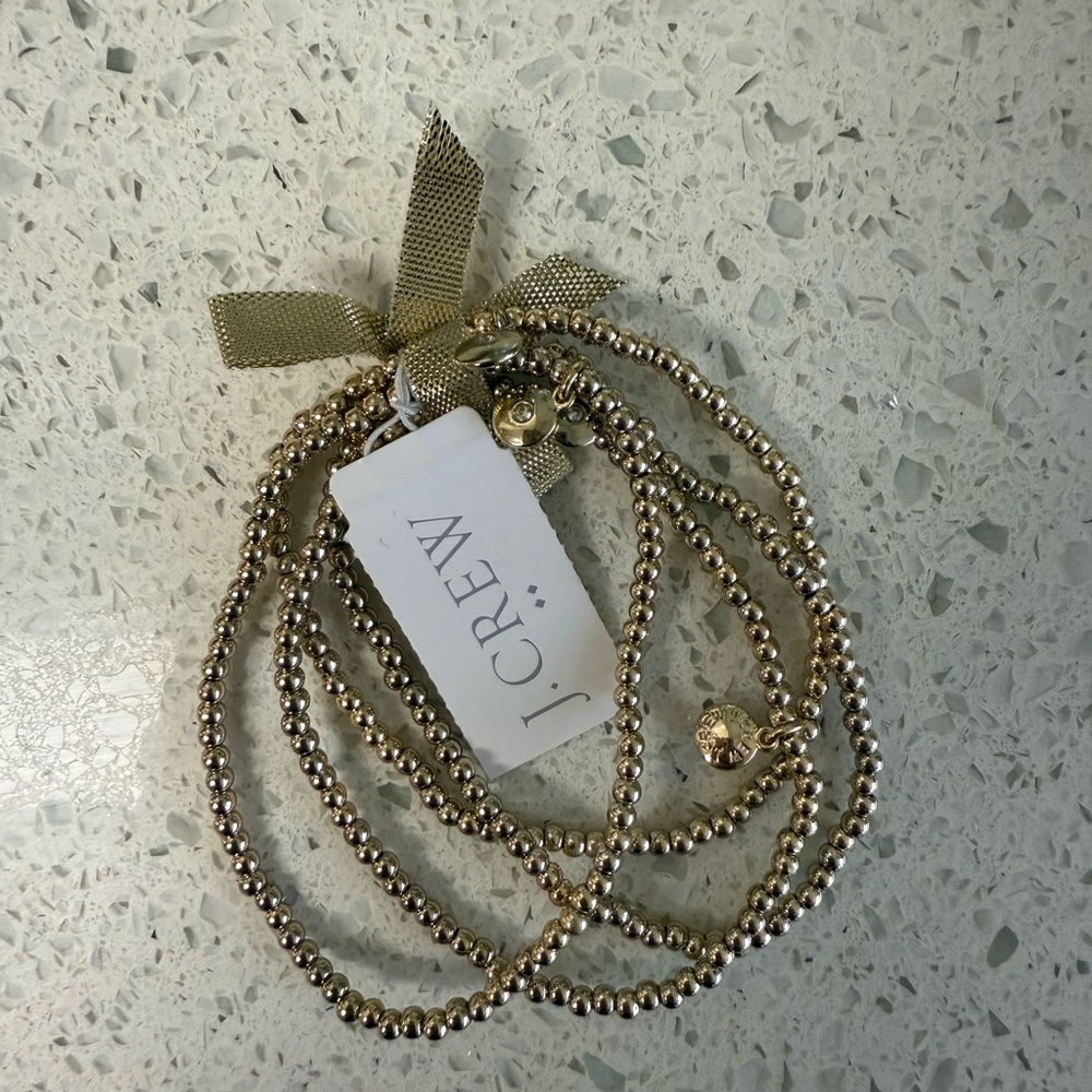 J. Crew Gold Beaded Bracelet